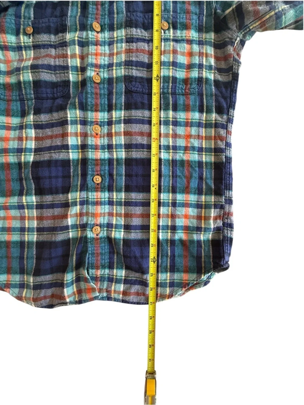 Vintage J. Crew Blue Green Preppy Plaid Flannel 100% Cotton Men’s Small